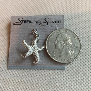 Sterling silver star fish charm, new
